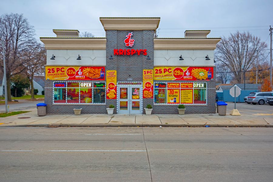 The front of Krispy's from across W Capitol Drive